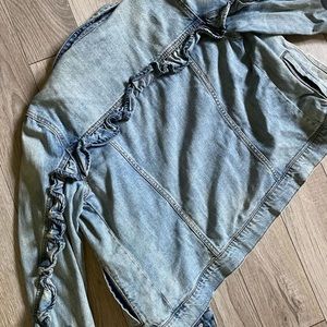 Ruffle denim jacket, size XS